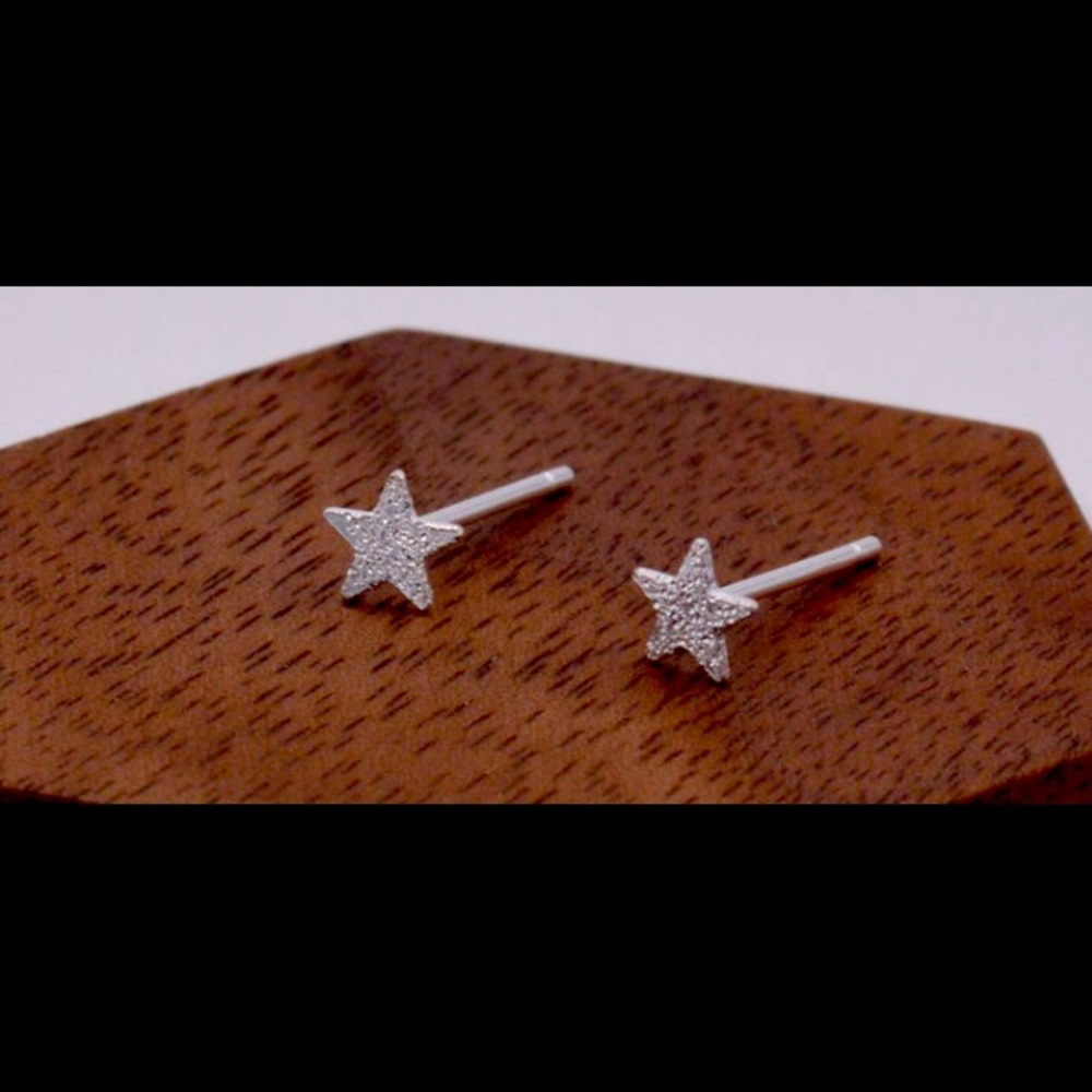 Sterling Silver Tiny Little Star Stud Earrings